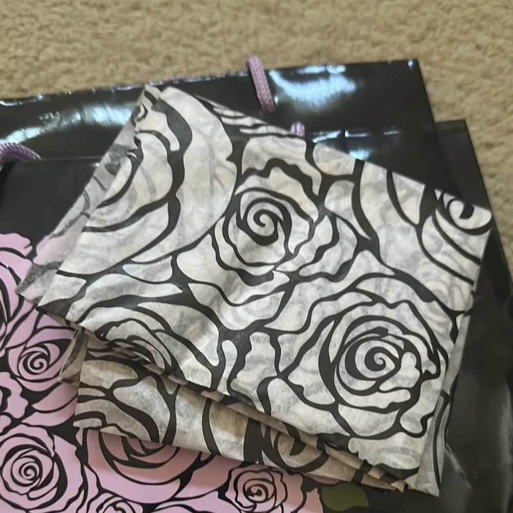 Black and Purple Floral Brighton large size gift Bags with tissue